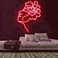 Frauengesicht mit Blumen LED-Neonschild Wohnzimmer Studio