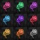Frauengesicht mit Blumen LED-Neonschild Wohnzimmer Studio