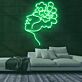 Frauengesicht mit Blumen LED-Neonschild Wohnzimmer Studio