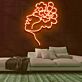 Frauengesicht mit Blumen LED-Neonschild Wohnzimmer Studio