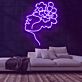 Frauengesicht mit Blumen LED-Neonschild Wohnzimmer Studio