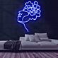 Frauengesicht mit Blumen LED-Neonschild Wohnzimmer Studio