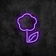 Blume mit Blatt LED-Neonschild Wohnzimmer Café