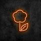 Blume mit Blatt LED-Neonschild Wohnzimmer Café