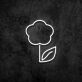 Blume mit Blatt LED-Neonschild Wohnzimmer Café