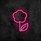 Blume mit Blatt LED-Neonschild Wohnzimmer Café