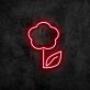 Blume mit Blatt LED-Neonschild Wohnzimmer Café