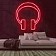Kopfhörer LED-Neonschild Musikstudio Wohnzimmer