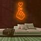 Handgeste mit Herzsymbol LED-Neonschild Wohnzimmer Schlafzimmer