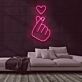 Handgeste mit Herzsymbol LED-Neonschild Wohnzimmer Schlafzimmer