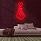 Handgeste mit Herzsymbol LED-Neonschild Wohnzimmer Schlafzimmer