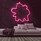 Silhouette eines fiktiven Monsters LED-Neonschild Gamingzimmer