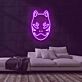 Japanische Kitsune Maske LED-Neonschild für Gaming und Bar
