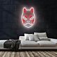 Japanische Kitsune Maske LED-Neonschild für Gaming und Bar