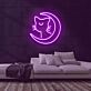 Katze mit Halbmond LED-Neonschild Wohnzimmer Schlafzimmer