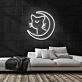 Katze mit Halbmond LED-Neonschild Wohnzimmer Schlafzimmer