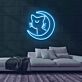 Katze mit Halbmond LED-Neonschild Wohnzimmer Schlafzimmer
