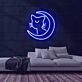 Katze mit Halbmond LED-Neonschild Wohnzimmer Schlafzimmer