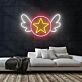 Stern mit Flügeln LED-Neonschild Wohnzimmer Kinderzimmer
