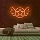 Stern mit Flügeln LED-Neonschild Wohnzimmer Kinderzimmer