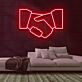Händedruck Symbol LED-Neonschild für Büro Empfangsbereich