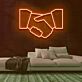 Händedruck Symbol LED-Neonschild für Büro Empfangsbereich