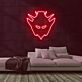 Roboterkopf mit spitzen Elementen LED-Neonschild Gaming Zimmer