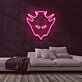 Roboterkopf mit spitzen Elementen LED-Neonschild Gaming Zimmer