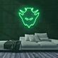 Roboterkopf mit spitzen Elementen LED-Neonschild Gaming Zimmer