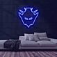 Roboterkopf mit spitzen Elementen LED-Neonschild Gaming Zimmer
