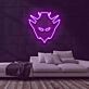Roboterkopf mit spitzen Elementen LED-Neonschild Gaming Zimmer