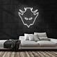 Roboterkopf mit spitzen Elementen LED-Neonschild Gaming Zimmer
