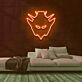 Roboterkopf mit spitzen Elementen LED-Neonschild Gaming Zimmer