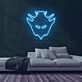 Roboterkopf mit spitzen Elementen LED-Neonschild Gaming Zimmer