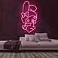 Hasenfigur mit Schleife LED-Neonschild für Kinderzimmer