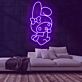Hasenfigur mit Schleife LED-Neonschild für Kinderzimmer