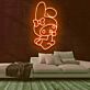 Hasenfigur mit Schleife LED-Neonschild für Kinderzimmer