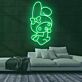 Hasenfigur mit Schleife LED-Neonschild für Kinderzimmer
