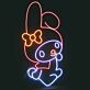 Hasenfigur mit Schleife LED-Neonschild für Kinderzimmer