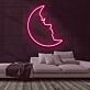 Halbmond mit Gesicht LED-Neonschild Wohnzimmer Schlafzimmer