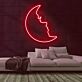 Halbmond mit Gesicht LED-Neonschild Wohnzimmer Schlafzimmer