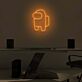 Spielfigur mit Rucksack LED-Neonschild Gamingzimmer Büro
