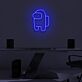 Spielfigur mit Rucksack LED-Neonschild Gamingzimmer Büro