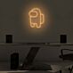 Spielfigur mit Rucksack LED-Neonschild Gamingzimmer Büro