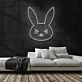 Hasengesicht mit strengem Ausdruck LED-Neonschild Gaming Wohnzimmer