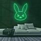 Hasengesicht mit strengem Ausdruck LED-Neonschild Gaming Wohnzimmer