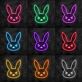Hasengesicht mit strengem Ausdruck LED-Neonschild Gaming Wohnzimmer