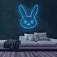 Hasengesicht mit strengem Ausdruck LED-Neonschild Gaming Wohnzimmer