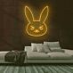 Hasengesicht mit strengem Ausdruck LED-Neonschild Gaming Wohnzimmer