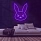 Hasengesicht mit strengem Ausdruck LED-Neonschild Gaming Wohnzimmer